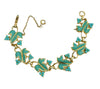 Coro Gold Tone Blue Enamel Leaf Link Bracelet - Hers and His Treasures