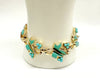 Coro Gold Tone Blue Enamel Leaf Link Bracelet - Hers and His Treasures