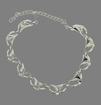 Coro 18" Silver Tone Ribbon Link Necklace - Hers and His Treasures