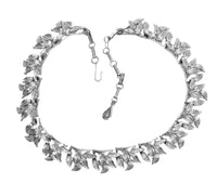 Coro Silver Tone Leaf Link Necklace 16" - Hers and His Treasures
