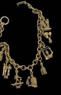 Coro CGI Inc. Gold Tone Ten Commandments Charm Bracelet -Hers and His Treasures