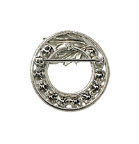 Curtis Jewelry Sterling Silver Art Deco Round Multi-Colored Rhinestone Brooch - Hers and His Treasures