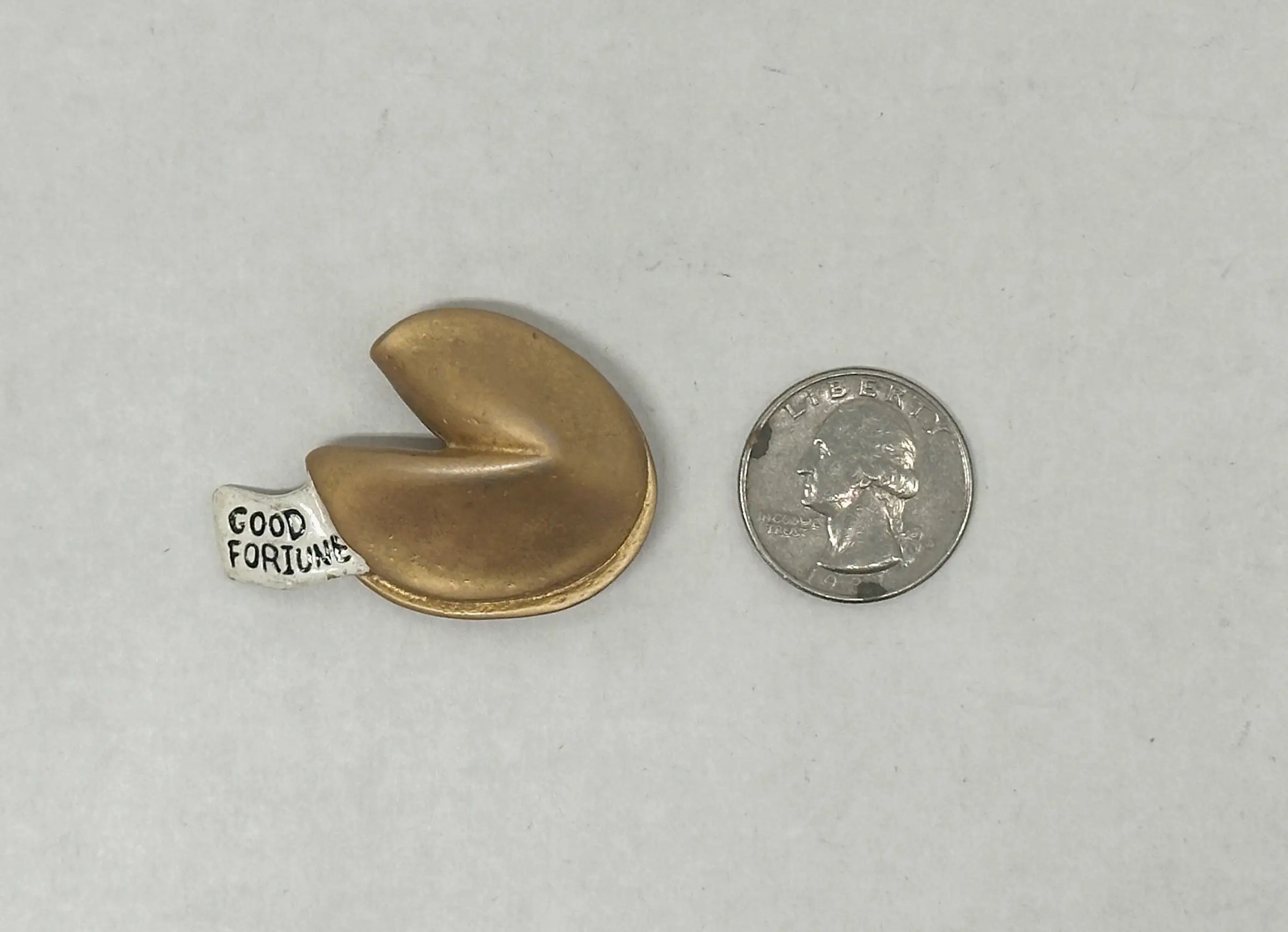 1980s Danecraft Chinese Good Fortune Cookie Brooch Pin - Hers and His Treasures