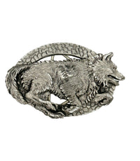 1997 EJC Wolf 3D Raised Emblem Pewter Belt Buckle - Hers and His Treasures