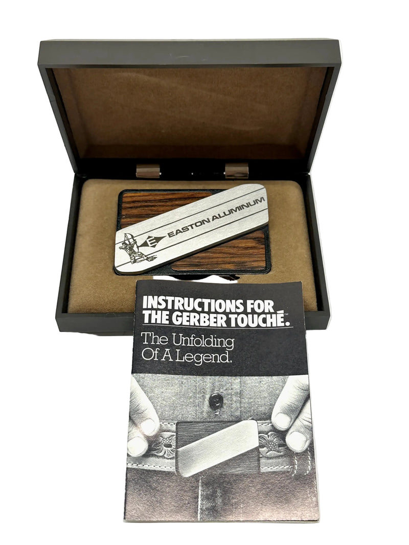 Vintage Easton Aluminum Wood Grain Gerber Touché Belt Buckle - Hers and His Treasures