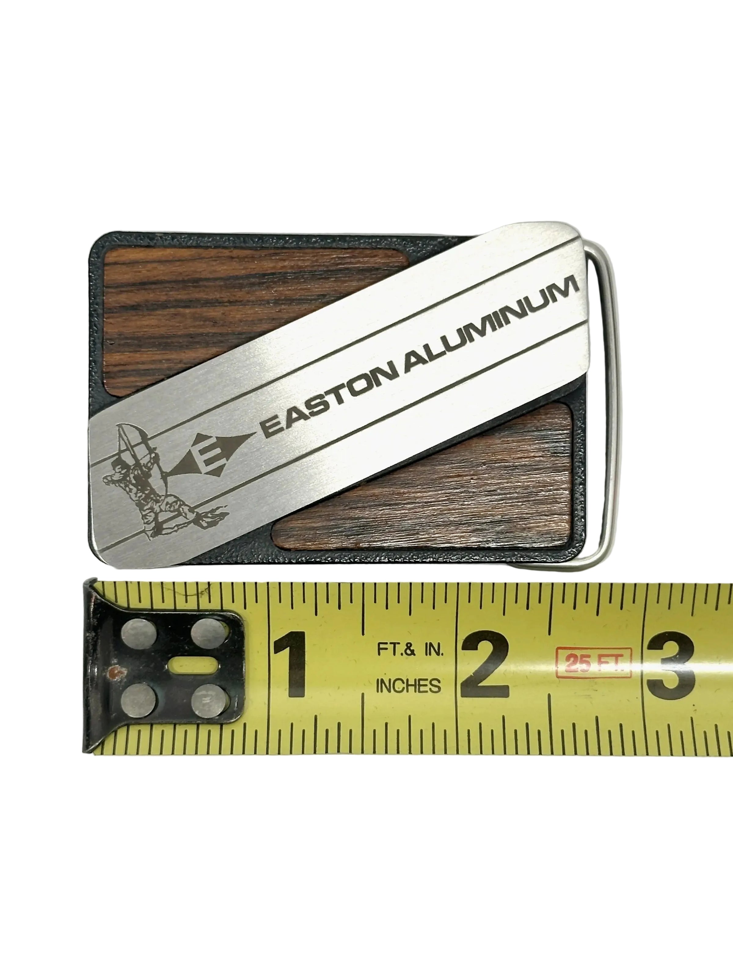 Vintage Easton Aluminum Wood Grain Gerber Touché Belt Buckle - Hers and His Treasures