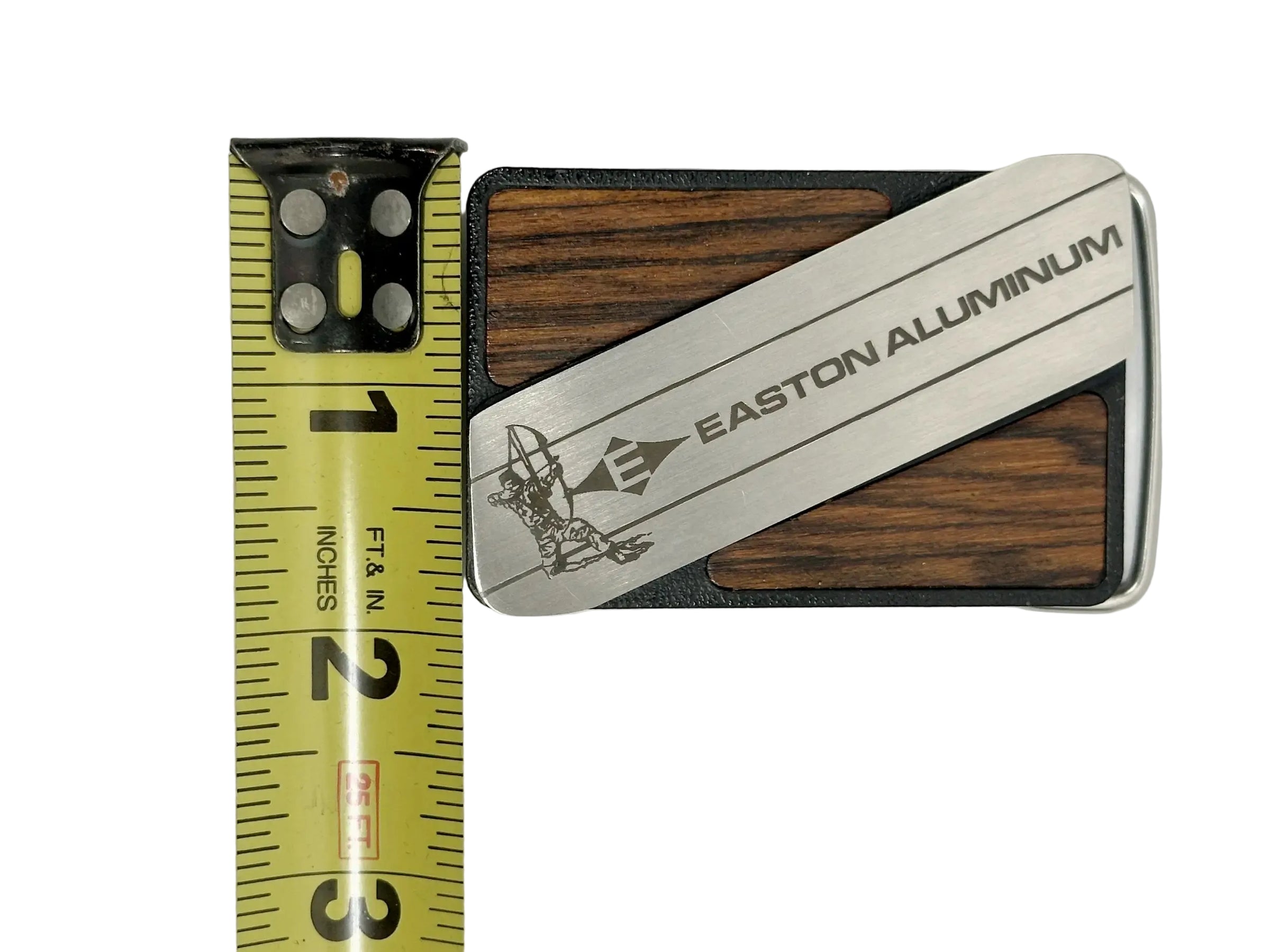 Vintage Easton Aluminum Wood Grain Gerber Touché Belt Buckle - Hers and His Treasures