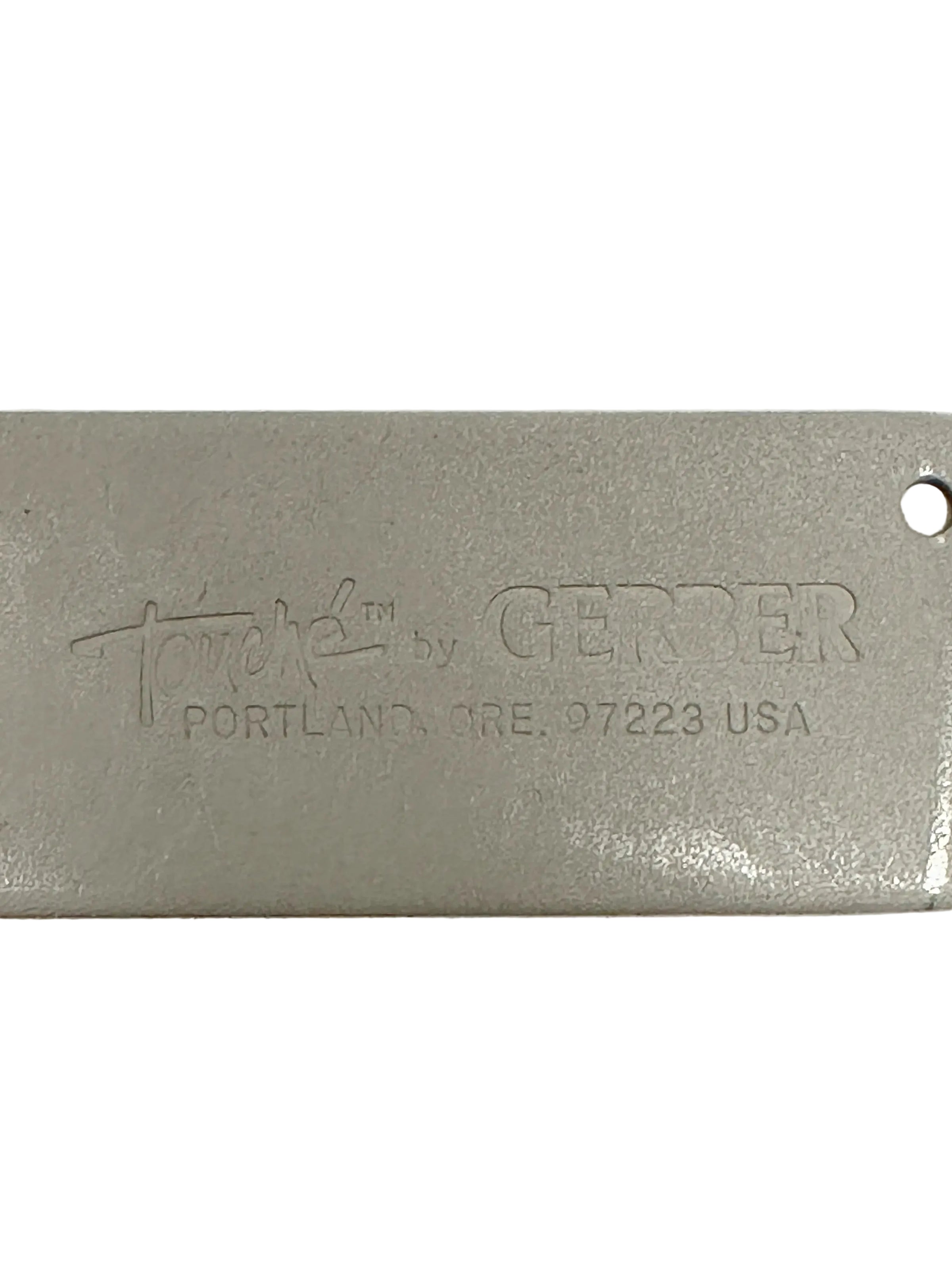 Vintage Easton Aluminum Wood Grain Gerber Touché Belt Buckle - Hers and His Treasures