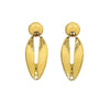 Edgar Berébi Dangle Cut Out Gold Tone with Cream Enamel Earrings - Hers and His Treasures