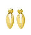 Edgar Berébi Dangle Cut Out Gold Tone with Cream Enamel Earrings - Hers and His Treasures