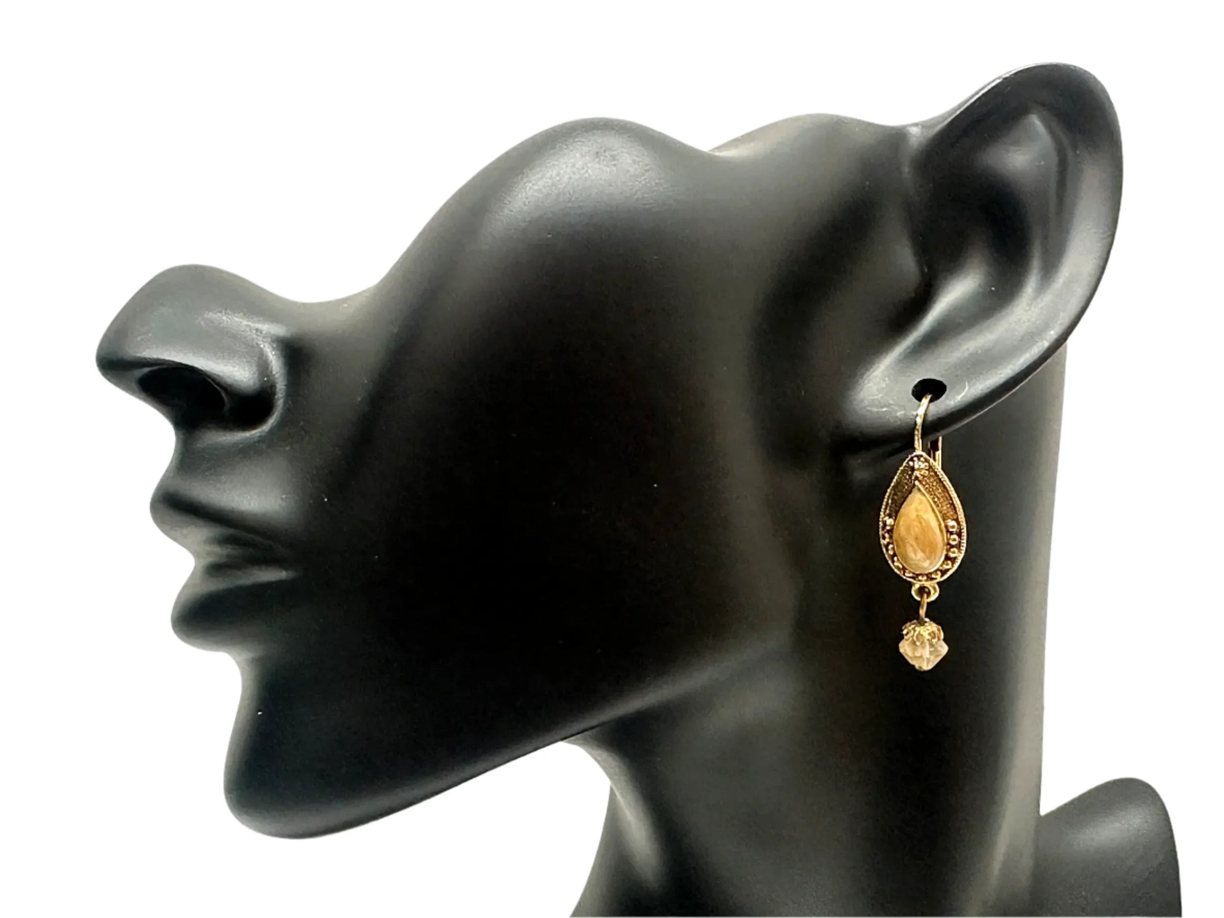 Edgar Berébi Gold Tone Dangle Lever Back Earrings - Hers and His Treasures
