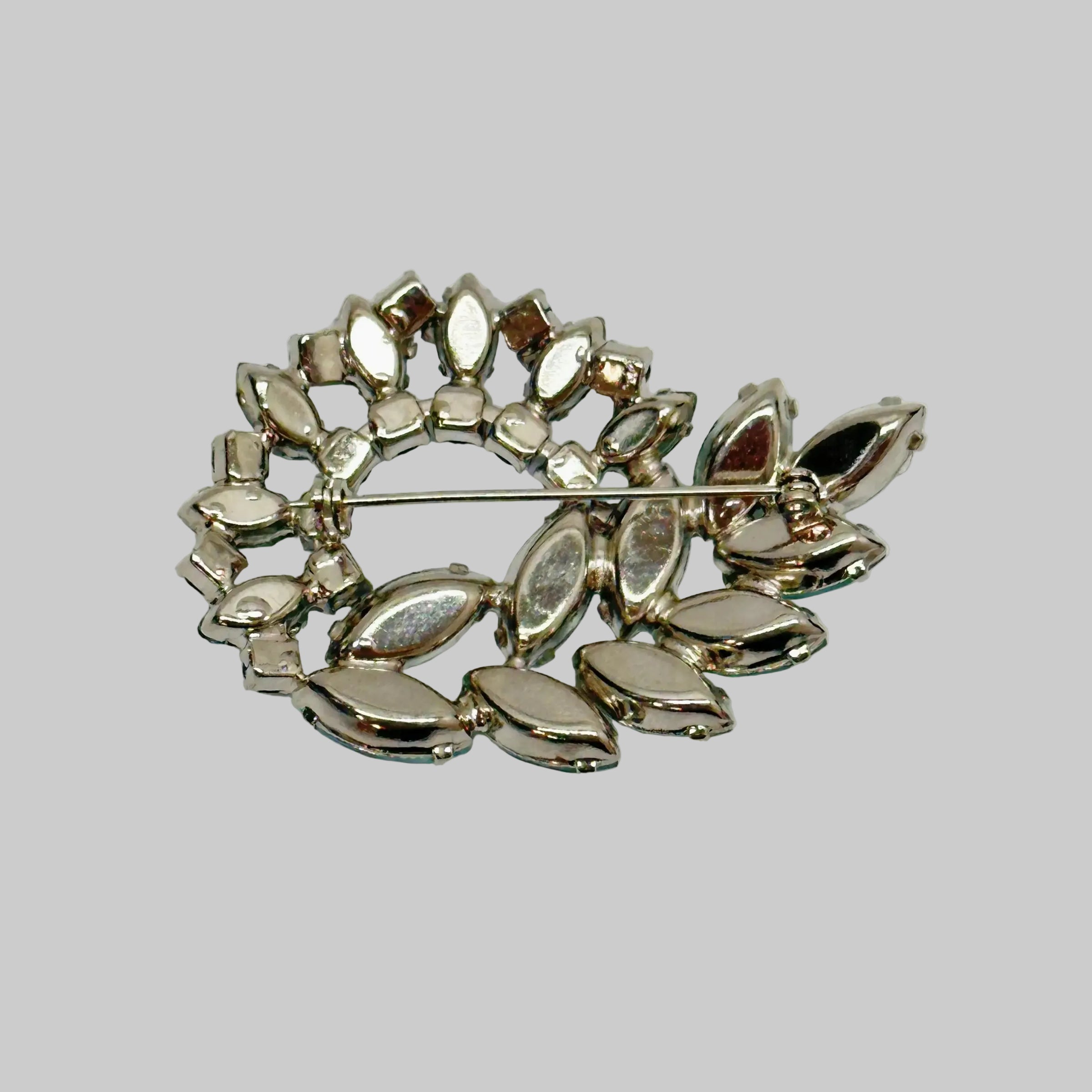 Vintage Eisenburg Ice Swirl Aquamarine AB Rhinestone Brooch ~ Hers and His Treasures