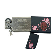 2007 Floating Hearts Slim Black Matte Harley Davidson Zippo Lighter - Hers and His Treasures