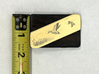 Vintage Scrimshaw Flying Geese 7201 Gerber Touché Belt Buckle Knife