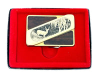 Gerber Touché Whitetail Deer Wood Inlay Belt Buckle Knife | USA - Hers and His Treasures