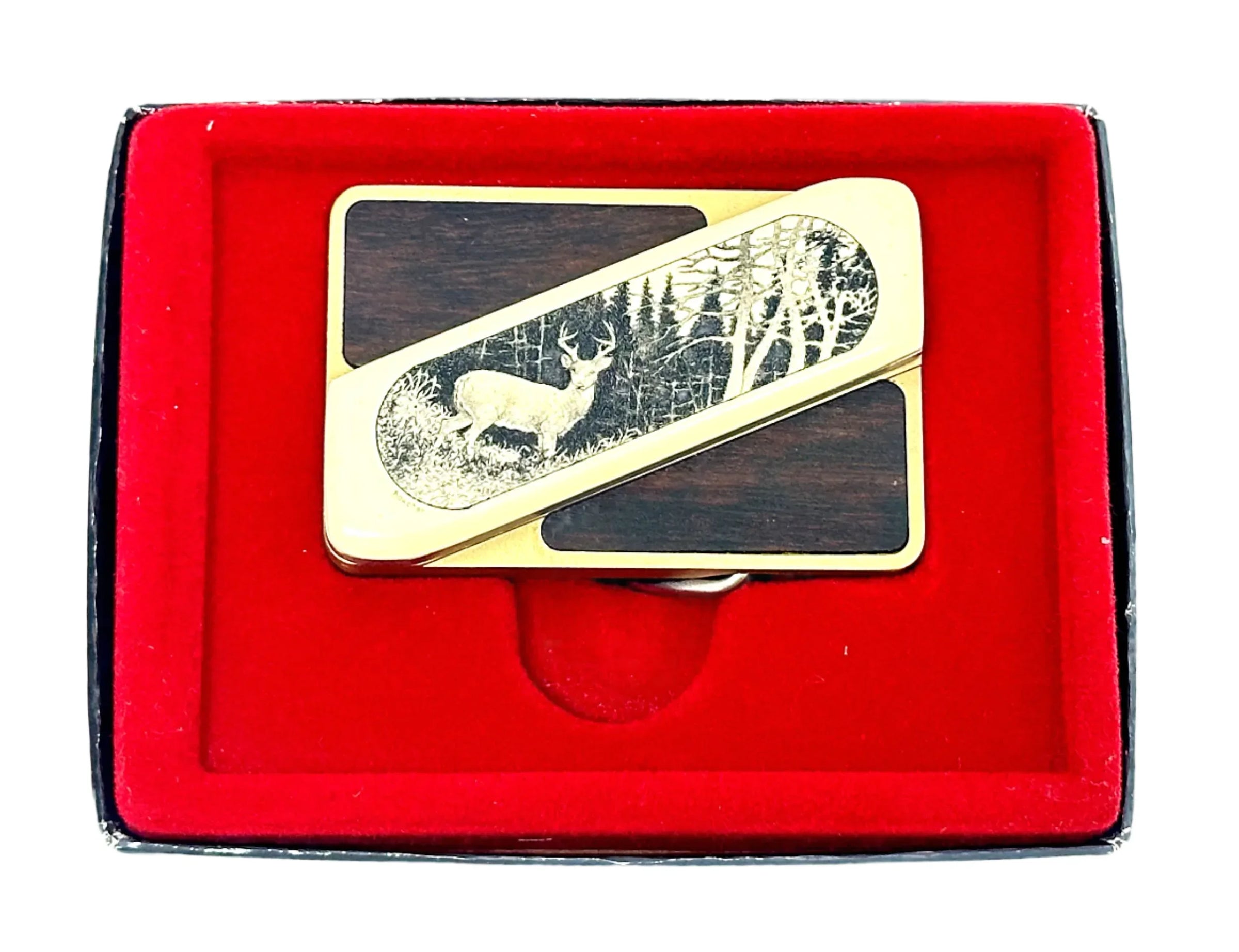 Gerber Touché Whitetail Deer Wood Inlay Belt Buckle Knife | USA - Hers and His Treasures