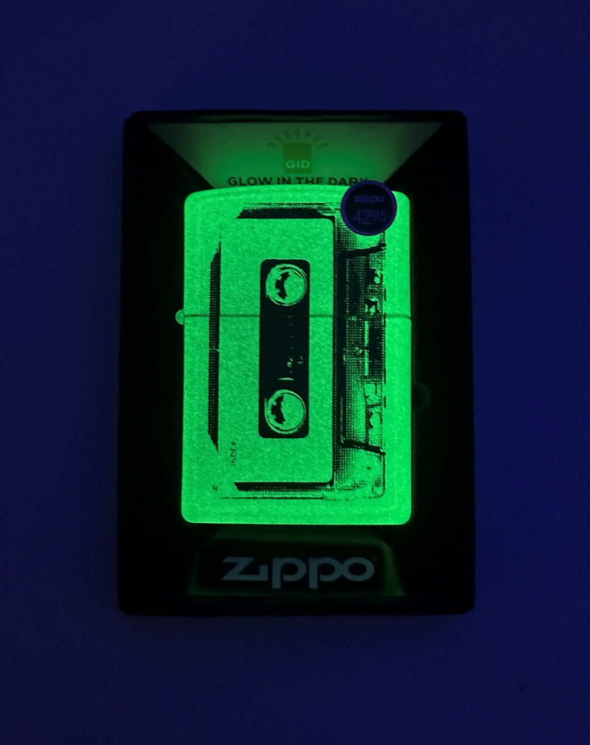 Zippo Cassette Tape Glow In The Dark 46429 Lighter - Hers and His Treasures