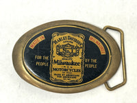 1983 Harley Davidson Milwaukee Iron Motorcycles Brass Baron Belt Buckle | Taiwan - Hers and His Treasures