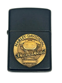 1992 Harley Davidson Motorcycles Shovelhead Medallion Emblem Zippo Lighter - Hers and His Treasures