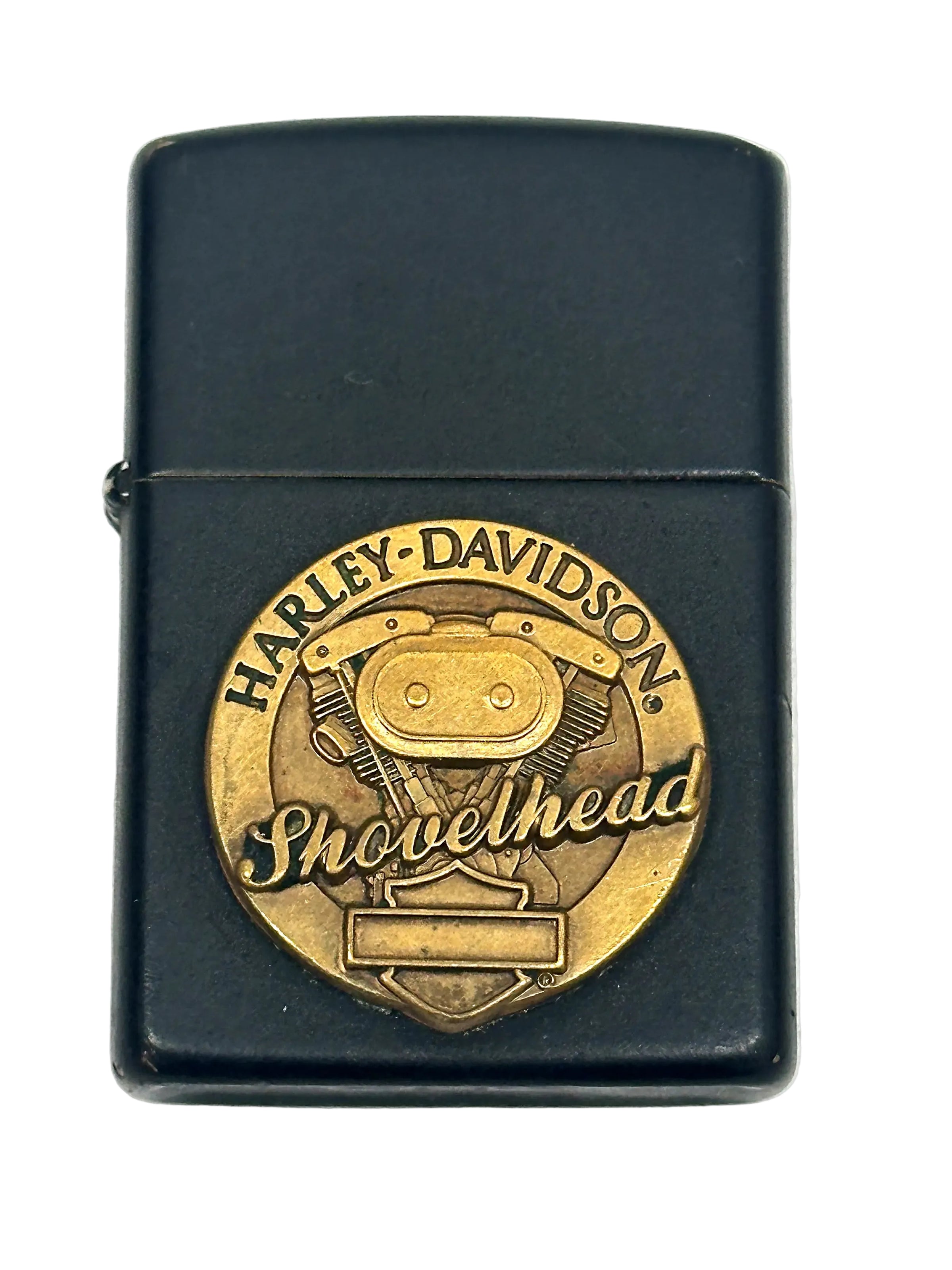 1992 Harley Davidson Motorcycles Shovelhead Medallion Emblem Zippo Lighter - Hers and His Treasures