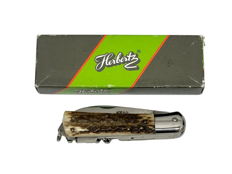 Herbertz Messer Z50CD15 Stag Lockback Knife with Corkscrew | Germany - Hers and His Treasures