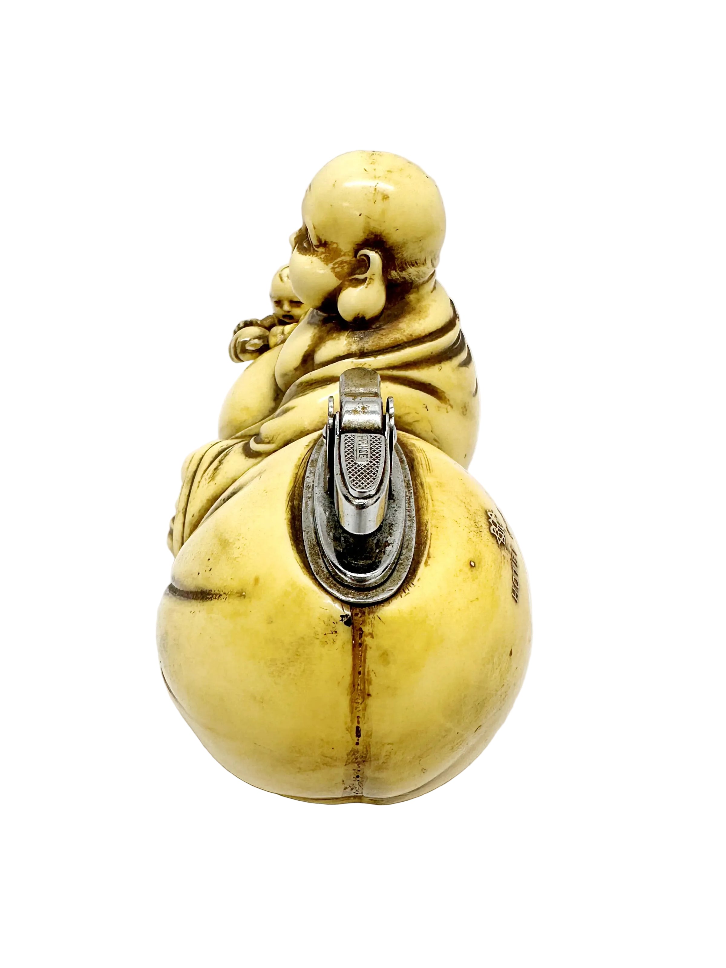 1950's Prince Hotei God Buddha and Child Celluloid Table Lighter - Hers and His Treasures