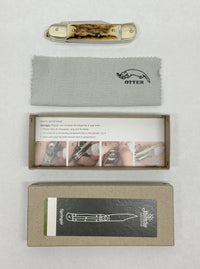 Hubertus Otter HB 68.110.HH.08 Buck Horn Small Springer Assist Pocket Knife | Germany - Hers and His Treasures