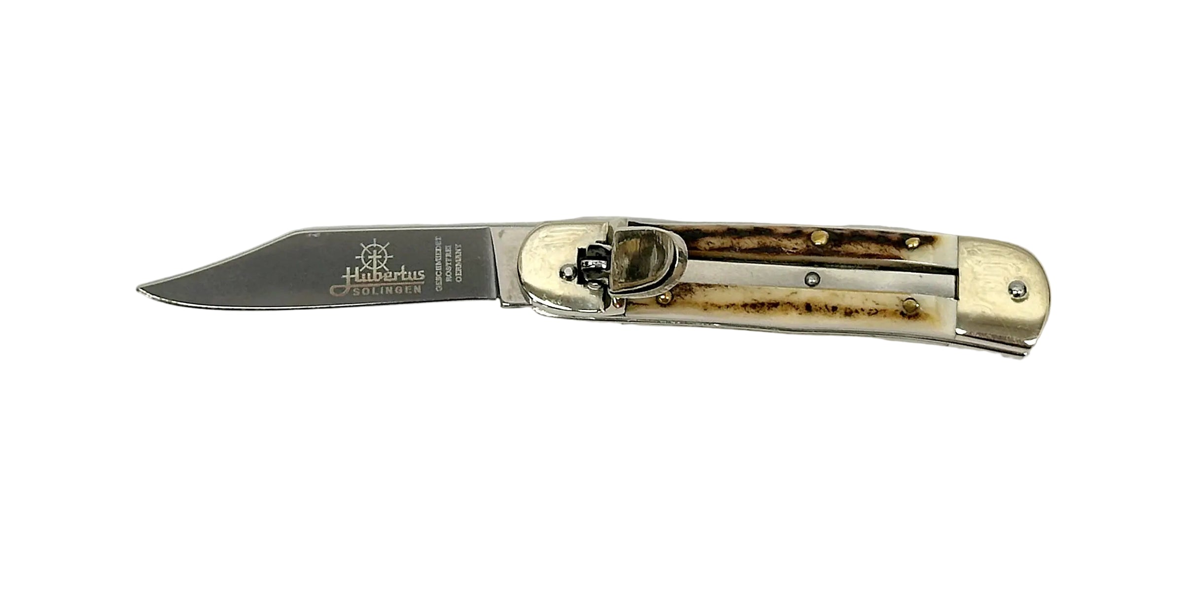 Hubertus Otter HB 68.110.HH.08 Buck Horn Small Springer Assist Pocket Knife | Germany - Hers and His Treasures