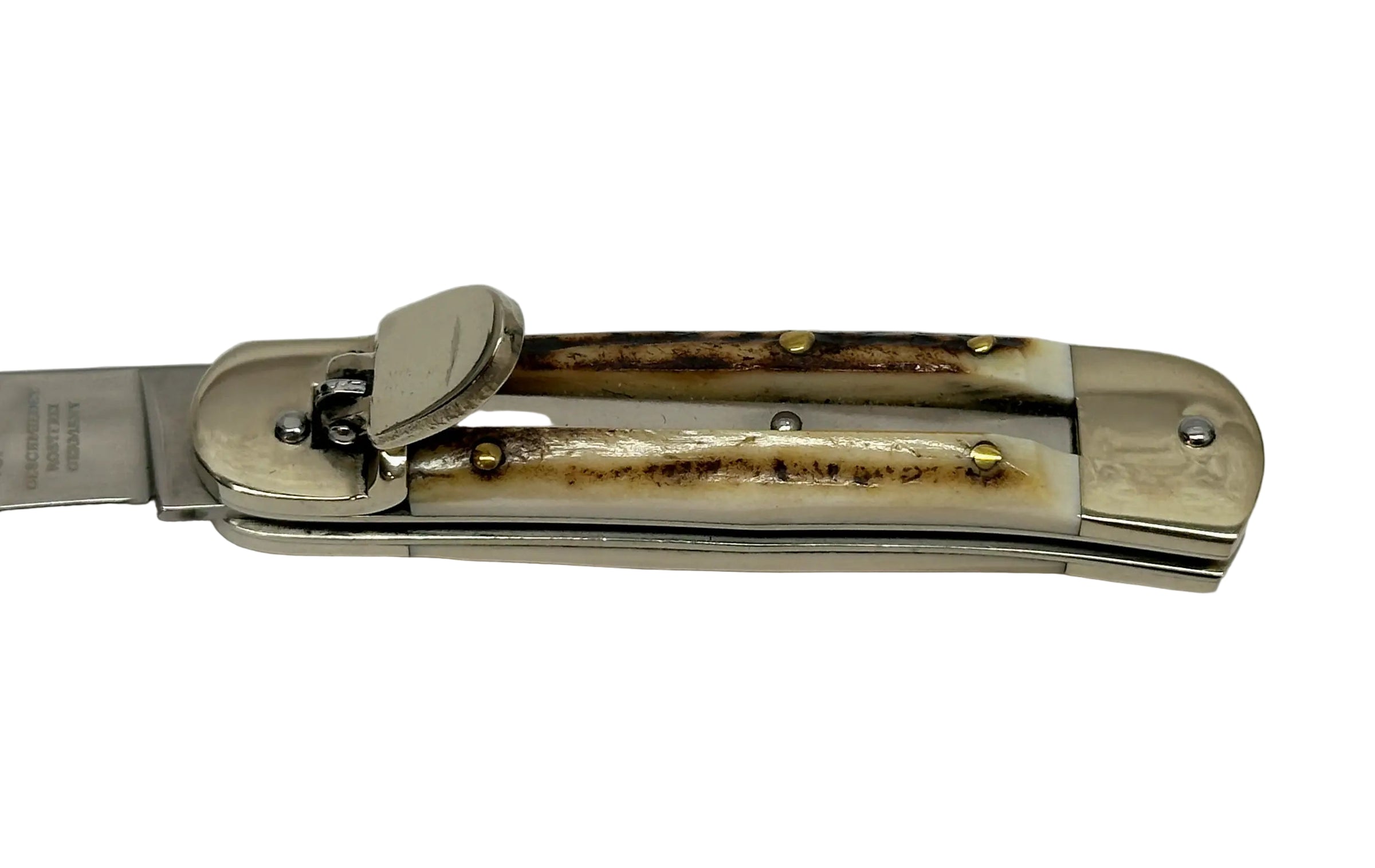 Hubertus Otter HB 68.110.HH.08 Buck Horn Small Springer Assist Pocket Knife | Germany - Hers and His Treasures