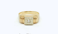 1920's - 1945 Art Deco 14K Yellow & White Gold Ring With Mine Cut Diamond - Hers and His Treasures