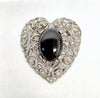 Vintage Lazuli Signed Silver Tone Heart Brooch Pin - Hers and His Treasures