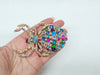 Very Large Multi-Colored Rhinestone Spider Brooch / Pendant - Hers and His Treasures