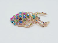 Very Large Multi-Colored Rhinestone Spider Brooch / Pendant - Hers and His Treasures