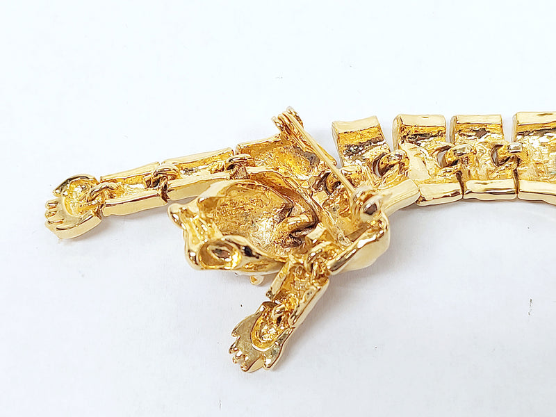 Vintage Articulating Panther Shoulder Link Brooch Pin - Hers and His Treasures