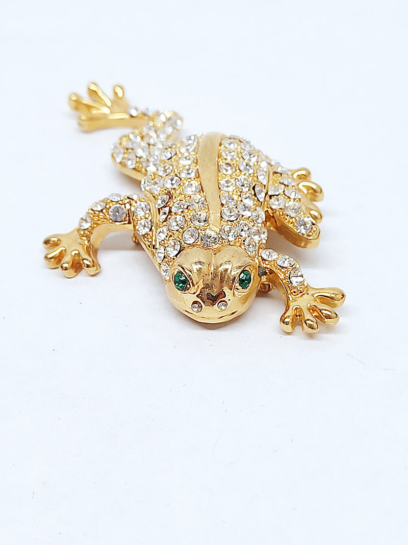 Brassy Gold Toned Metal Brooch Pins with Harlequin Motif - Treefrog Beads