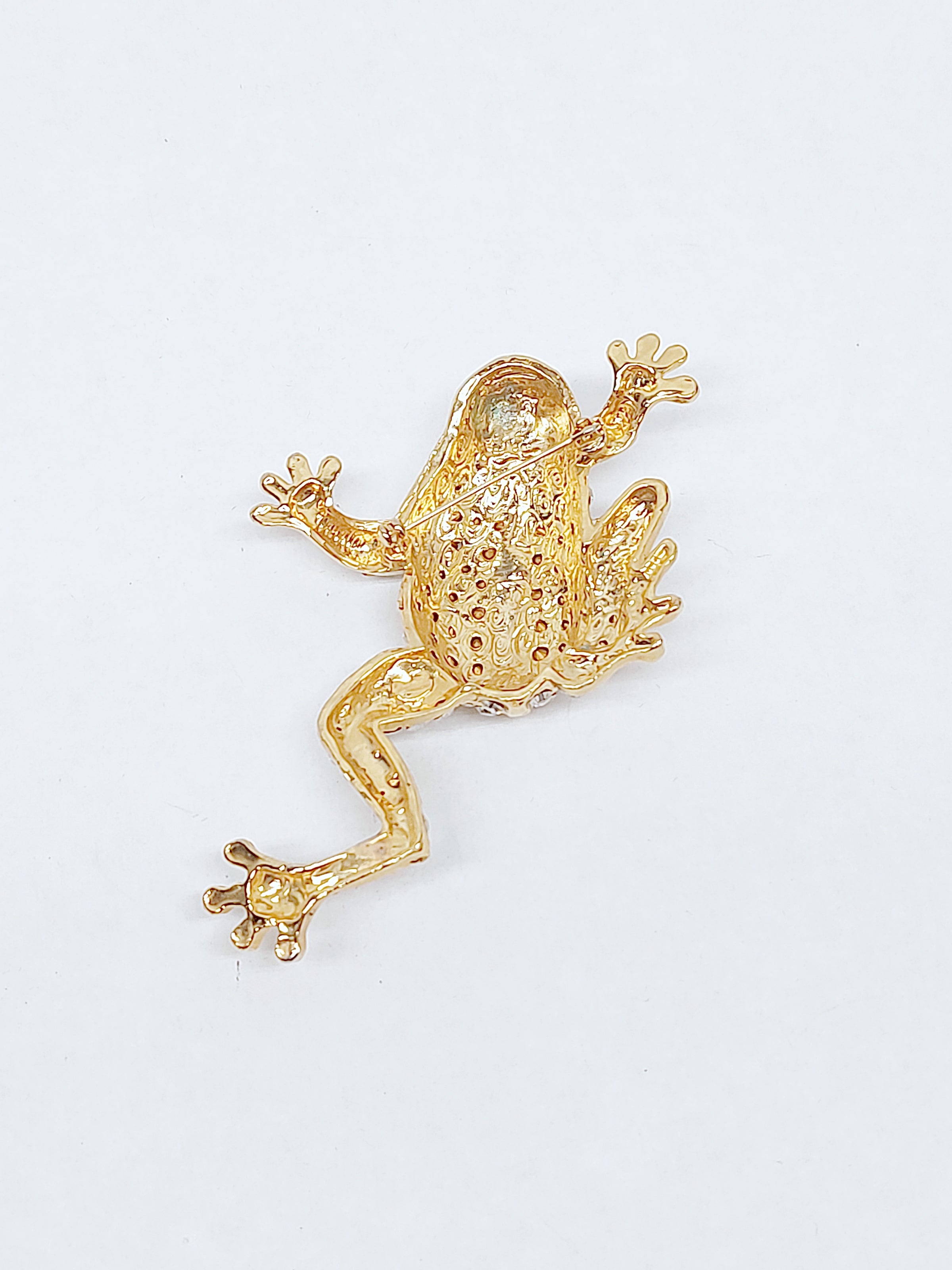 Brassy Gold Toned Metal Brooch Pins with Harlequin Motif - Treefrog Beads