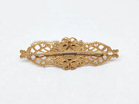 Vintage Miram Haskell Gold Tone with Faux Pearls Brooch Pin - Hers and His Treasures