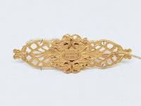 Vintage Miram Haskell Gold Tone with Faux Pearls Brooch Pin - Hers and His Treasures