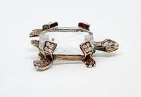 Vintage Clear Faceted Glass Turtle Brooch Pin - Hers and His Treasures