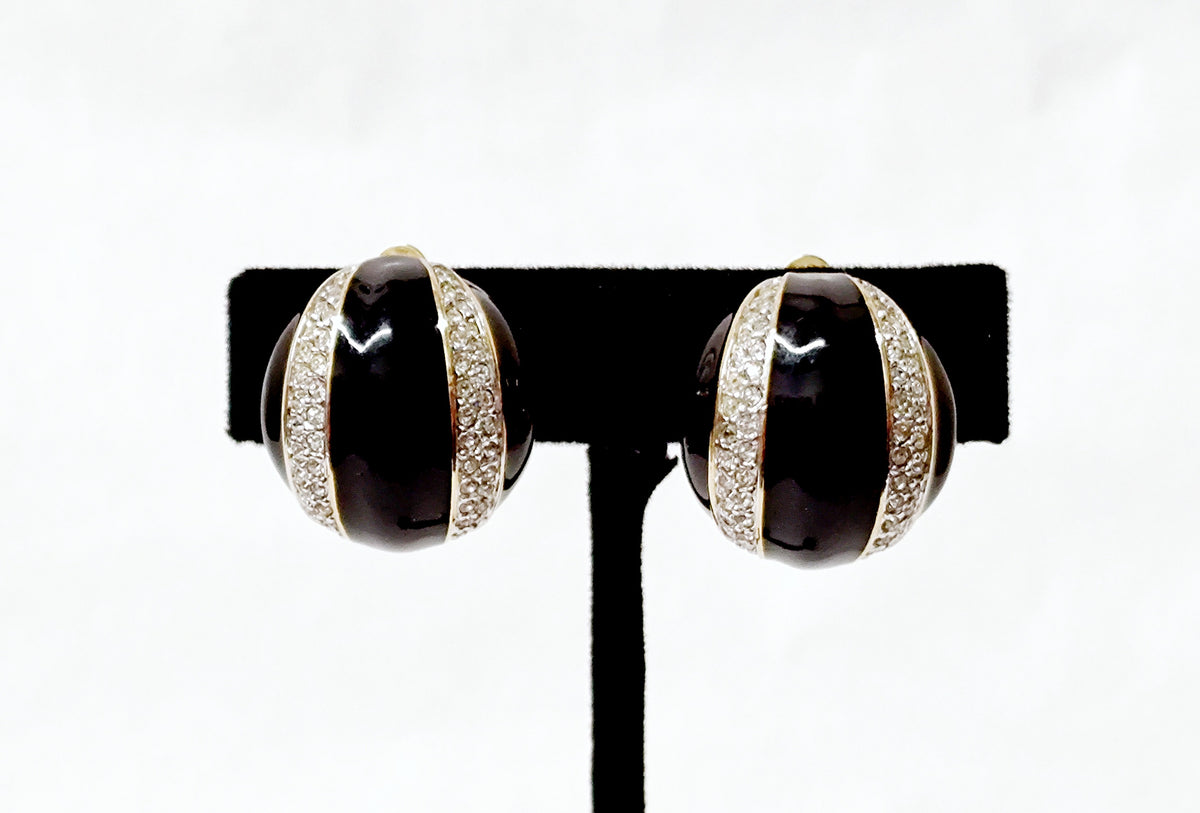 D.S. Co. Daniel Swarovski Half Hoop Clip-On Earrings - Hers and His Treasures