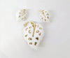 1971 Sarah Coventry White Velvet Leaf Brooch and Clip-On Earring Set - Hers and His Treasures