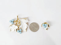 Vintage 1967 Sarah Coventry Placid Beauty Brooch and Earring Set - Hers and His Treasures