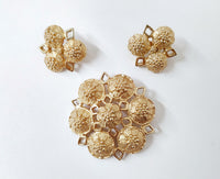 1972 Sarah Coventry Fashion-Rite Brooch and Earring Set - Hers and His Treasures