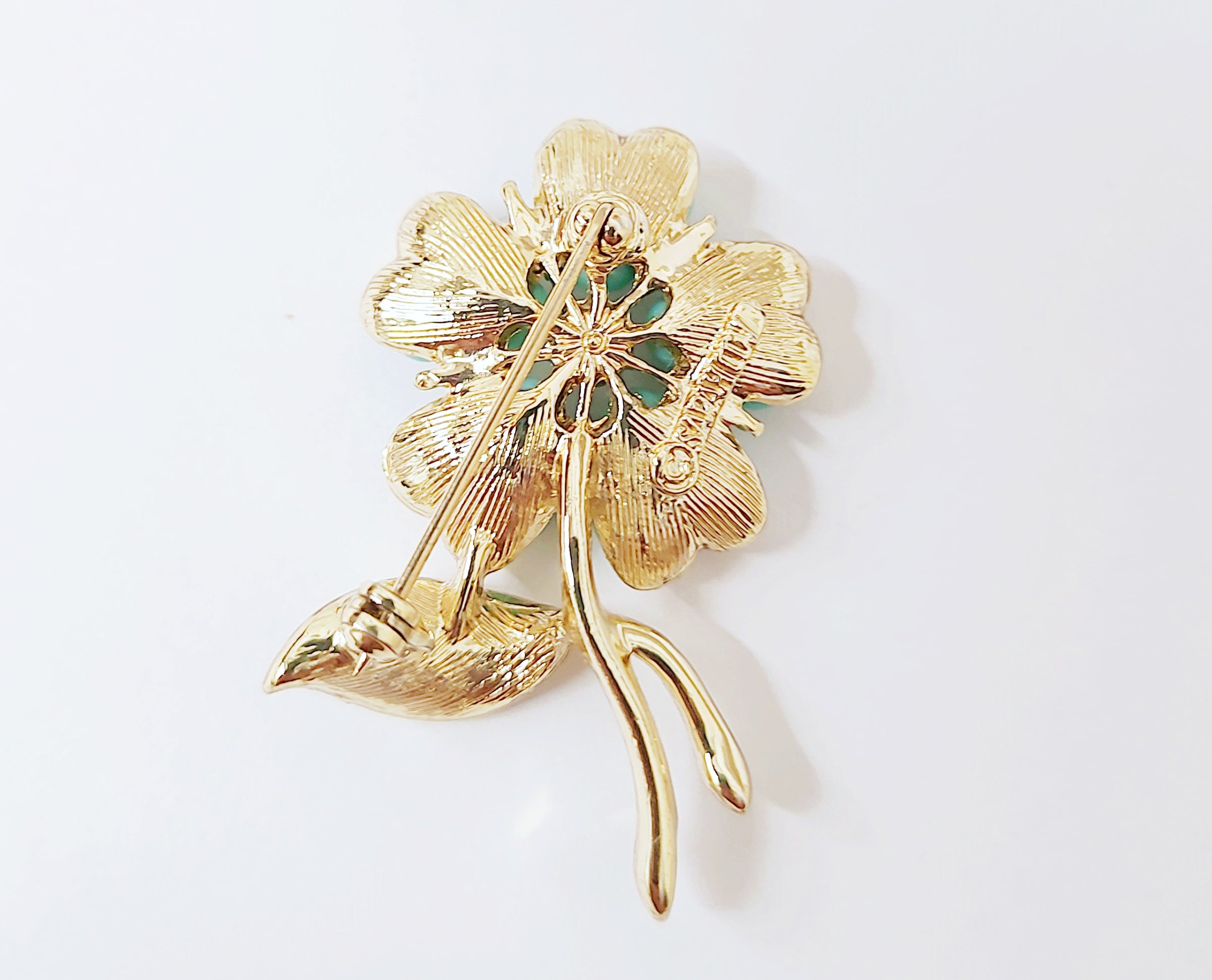 1964 Sarah Coventry Aqua-Fleur Flower Brooch Set - Hers and His Treasures