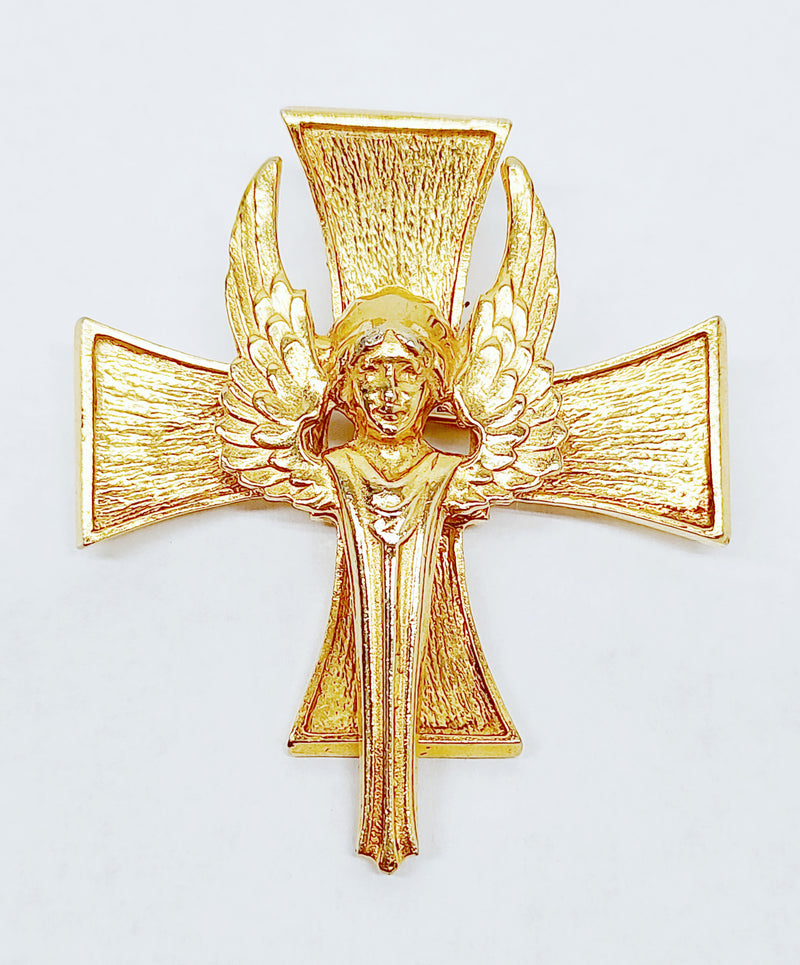 Large Angel and Cross Brooch Pin and Pendant - Hers and His Treasures