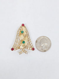 Christmas Tree and Leaf Holiday Brooch Pin - Hers and His Treasures