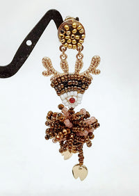 Seed Bead Red Nose Reindeer Drop Earrings - Hers and His Treasures