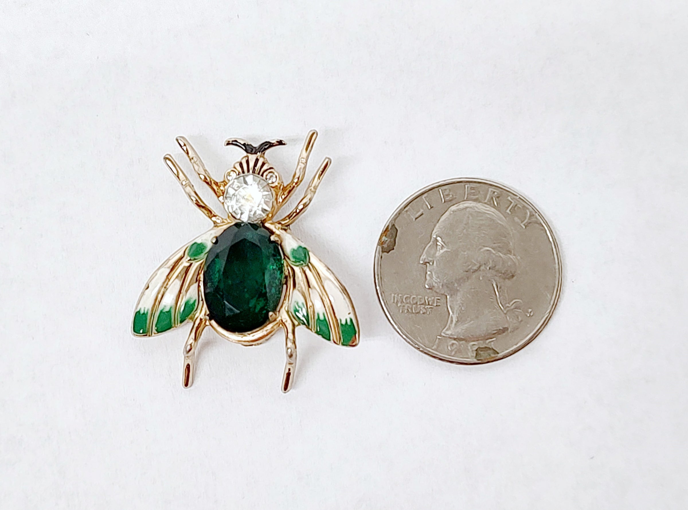 Vintage Gold Rhinestone Bug Spider Brooch by Pegasus Coro