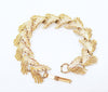 1960's Judy Lee Textured Gold Tone Leaf Link Bracelet - Hers and His Treasures