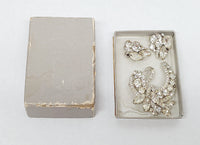Eisenberg Ice Clear Crystal Rhinestone Brooch and Earring Set - Hers and His Treasures